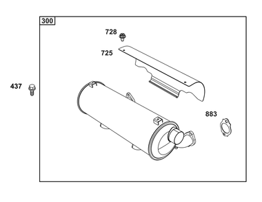 Exhaust Group Diagram and Parts List for 611477-1243-J1  Briggs and Stratton Engine